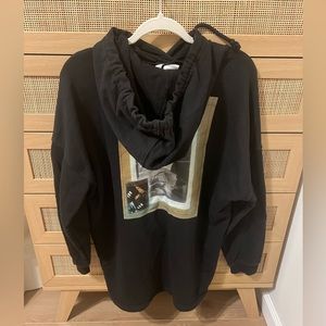 Adidas Black Oversized Hoodie with Graphic on Back - XS
